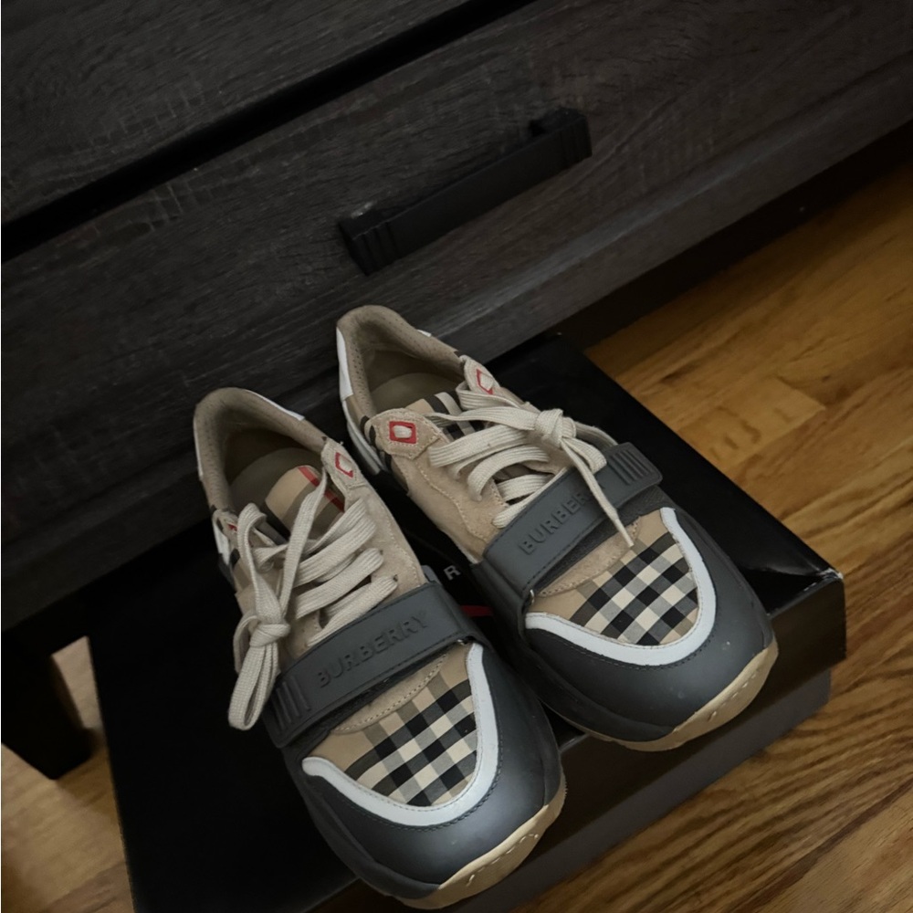 Burberry Ramsey Vintage Check Suede Leather Sneakers